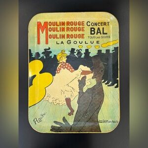 Vintage Toulouse La Goulue Moulin Rouge Paper Mache Serving Tray
